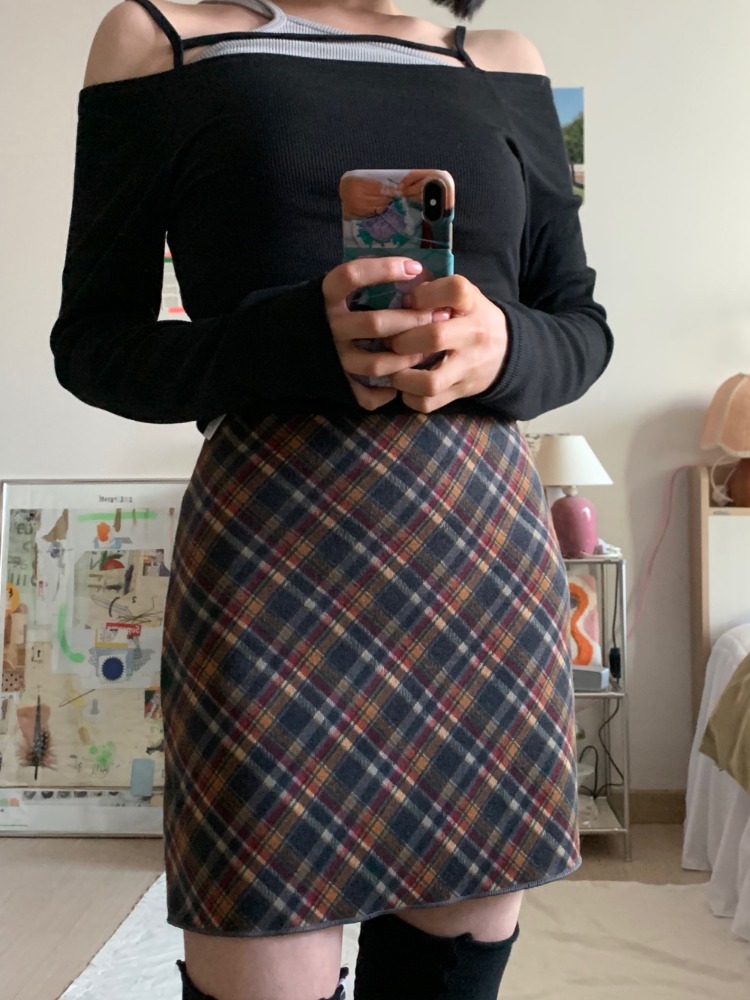 [Skirt] Kyoto Check Mini Skirt / 3 colors