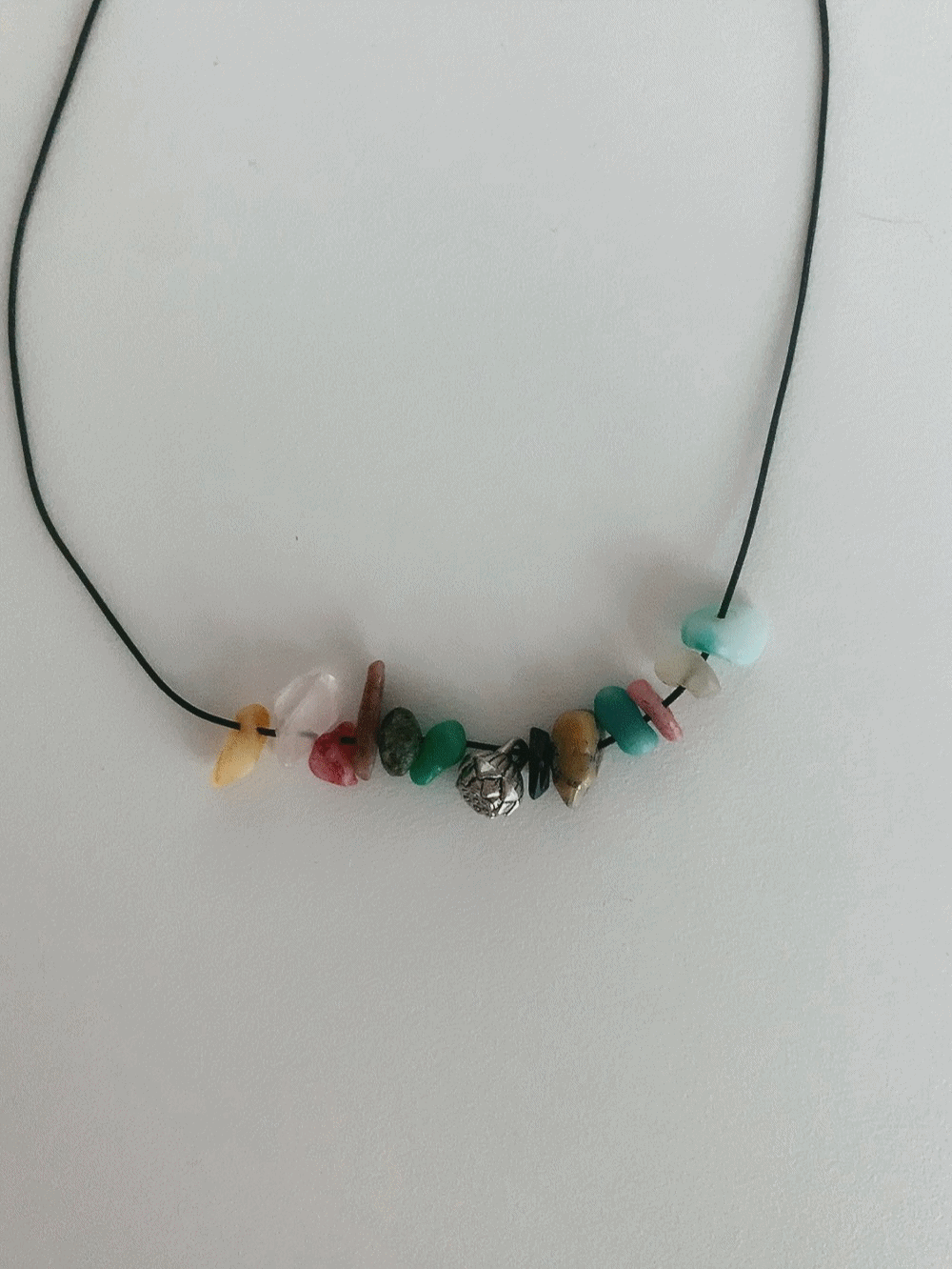 [Acc] Lotus Stone Necklace / one color