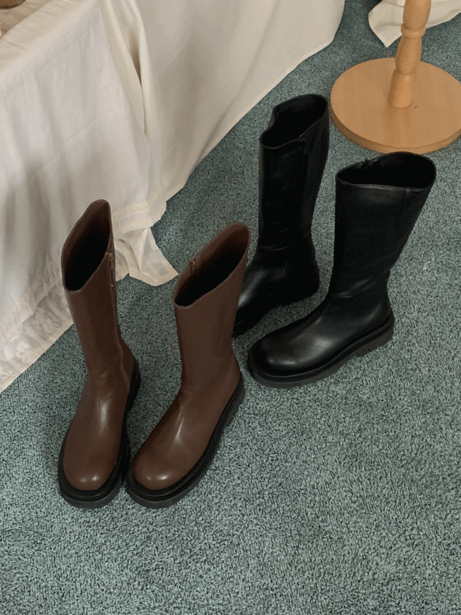 [Shoes] (주문폭주!) Retro round half boots / 2 colors