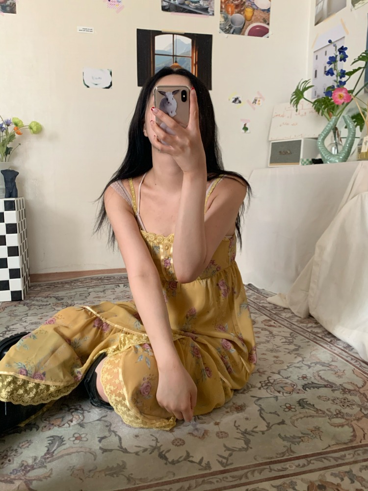 (컬러추가♥!) [Dress] Kera lace sleeveless dress : yellow