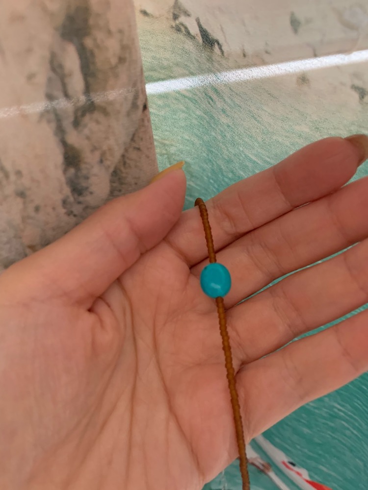 [Acc] Turquoise amber necklace / one color