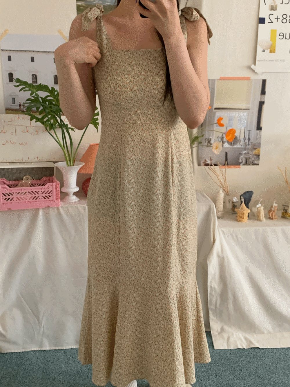 [Dress] Lauren ribbon slip dress / 2 colors