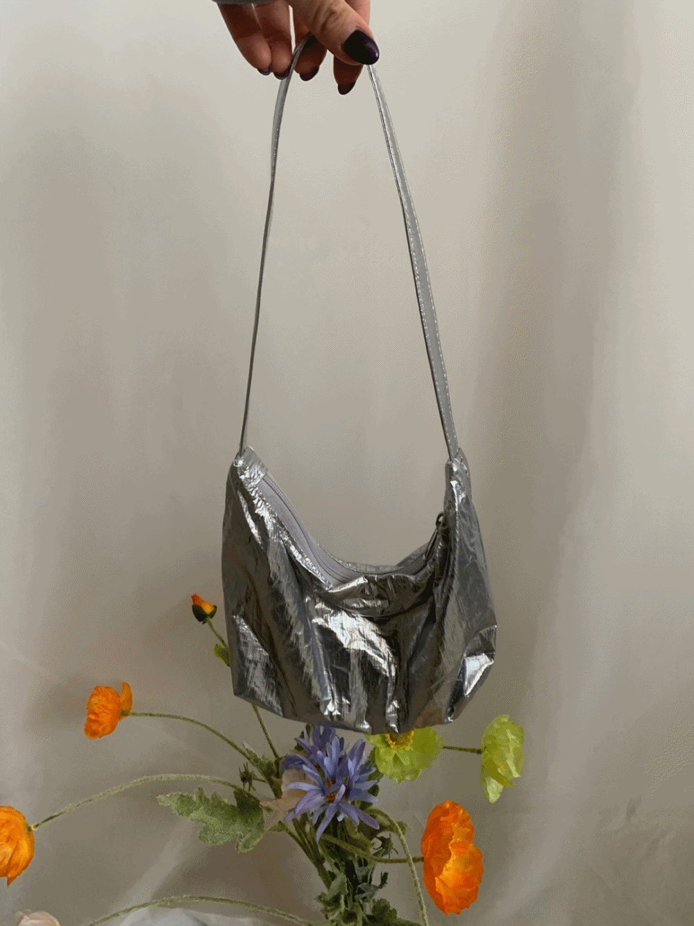 [Acc] Silver mini bag / one color