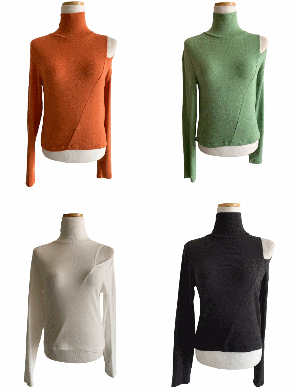 [Top] Bambi Slit Poloneck T. / 4 colors